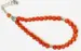 Blutorangenfarbenes Glas-Tasbih mit 33 Perlen