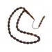 Haselnussbraune handgefertigte Luxus-Tasbih mit echtem Silber, 33 Perlen