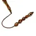 Haselnussbraune handgefertigte Luxus-Tasbih mit echtem Silber, 33 Perlen