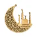 Umrah Mubarak Mond Holzdekoration hellbraun