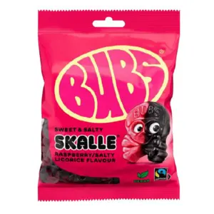 Hallon Lakrits Skalle (Bubs) 90g