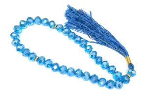 Hellblaue Kristall Tasbeeh mit 33 Perlen