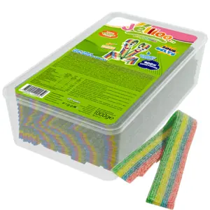 Jellioo Sour Belts Rainbow 1kg (bedst før 10/2025)