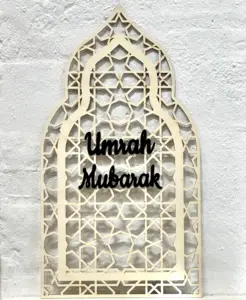 Stor Umrah Mubarak Mihrab trädekoration