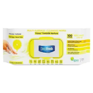 DeepFresh Multi-Surface rengöringsdukar, Lemon oil-doft, 100 st